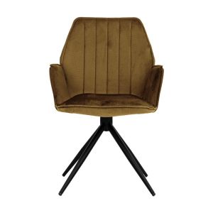 Metal dining chair Dorothee mustard color 58x46x91cm