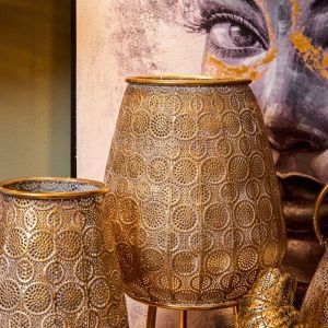 Metal lantern Fl115 gold antique color 29x60cm