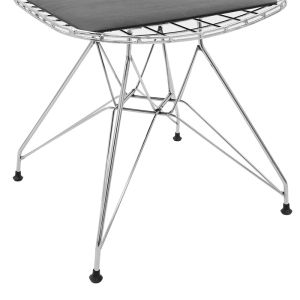 Metal chrome Pilot chair with black seat