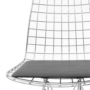 Metal chrome Pilot chair with black seat