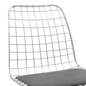 Metal chrome Pilot chair with black seat