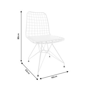 Metal chrome Pilot chair with black seat