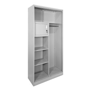 Метален шкаф Zogi с преграда в светло сив цвят 90x45x180см