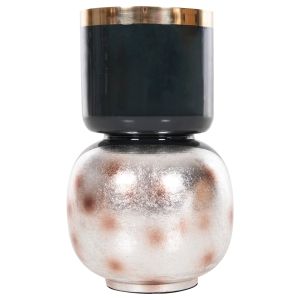 Metal vase Lingon Hm4233,05 color anthracite/blue/silver metallic D21x37,5hcm