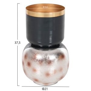 Metal vase Lingon Hm4233,05 color anthracite/blue/silver metallic D21x37,5hcm