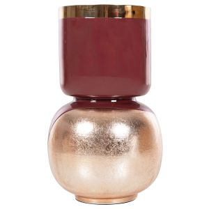 Metal vase Lingon Hm4233,06 cherry color/silver gold D21x37,5hcm