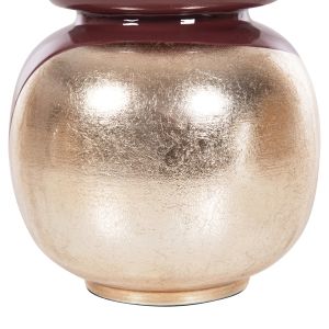 Metal vase Lingon Hm4233,06 cherry color/silver gold D21x37,5hcm