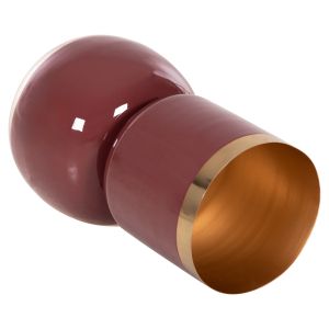 Metal vase Lingon Hm4233,06 cherry color/silver gold D21x37,5hcm