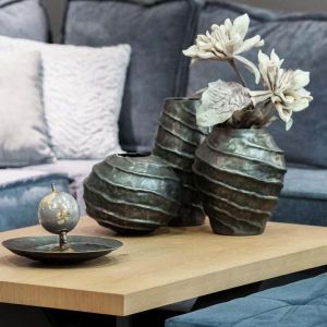 Metal vase Spirals antique 25x29cm