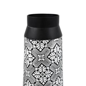Metal floor vase Fl8 black and white color 16x44cm