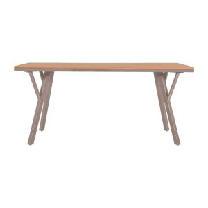 Metal garden table Fl6514 with surface made of Polywood beige color 160x91x72cm