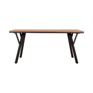 Metal garden table Fl6514 with surface made of Polywood brown color 160x91x72cm