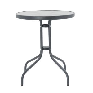 Watson metal garden table with glass top D60x70cm