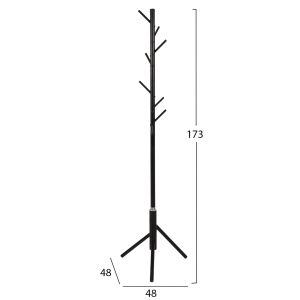 Метална закачалка Hm9574,01 черен цвят - 48x48x173cm