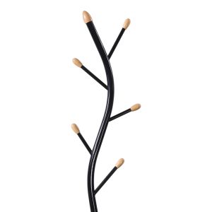 Метална закачалка за палта Portu в черно-естествен цвят D30x170см