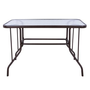 Adam metal table with tempered glass top Hm5020,02110χ60χ71hcm