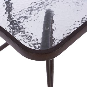 Adam metal table with tempered glass top Hm5020,02110χ60χ71hcm