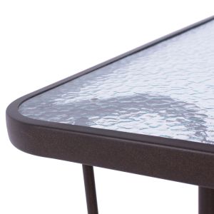 Adam metal table with tempered glass top Hm5020,02110χ60χ71hcm