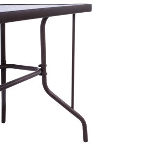 Adam metal table with tempered glass top Hm5020,02110χ60χ71hcm