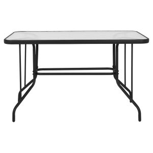 Метална маса Hm5679,01 сива със стъклен плот 120x70x71cm