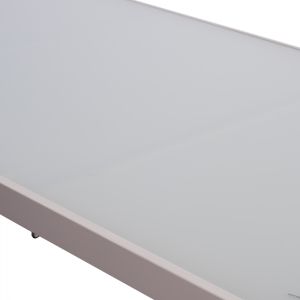 Метална маса Ice White със стъклен плот Hm5767,03 150x90χ75cm