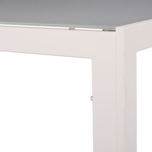Метална маса Ice White със стъклен плот Hm5767,03 150x90χ75cm