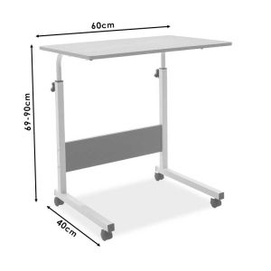 Метална повдигаща се компютърна маса Piper Mdf в цвят светъл дъб 60x40x69-90cm