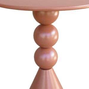 Bilane metal side table in terracotta cyanur, d 39x55 cm
