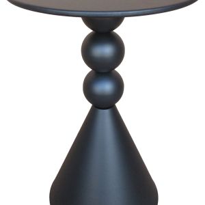 Bilane metal side table in black shade, dimensions 39x55 cm