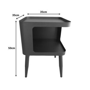 Cubino metal side table in cream shade 35x35x50 cm