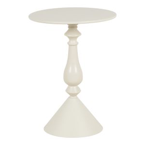 Lalou metal side table in cream shade, L40x55 cm