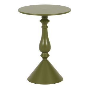 Metal side table Lalou in olive green, dimensions 40x55 cm