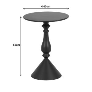 Metal side table Lalou in terracotta gray, dimensions 40x55 cm