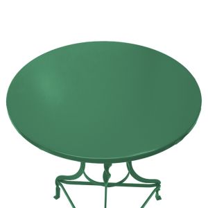 Metal side table Noah in green color D70x72cm