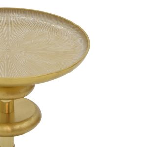 Метална помощна маса Trego Злаtно с бял гланц финиш D33x42cм