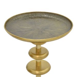 Метална помощна маса Trego златна с черен гланц финиш D39x55cм