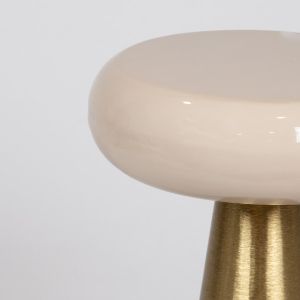 Metal side table, light gray-gold, 36x36x52.5cm