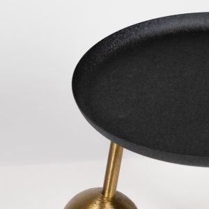 Metal side table, black and gold, 41x41x45cm