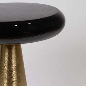 Metal side table, black and gold, 51x51x61cm
