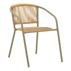 METAL DINING TABLE ALBERO-LINDARIA IN CHAMPAGNE COLOR, DIMENSIONS 60X70 CM