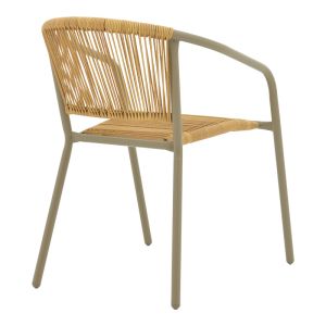 METAL DINING TABLE ALBERO-LINDARIA IN CHAMPAGNE COLOR, DIMENSIONS 60X70 CM