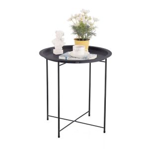 Metal coffee table in black color 47x50cm