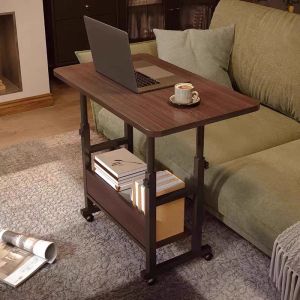 Mobile desk Stolu I MDF-metal dark oak color 80x40x68cm