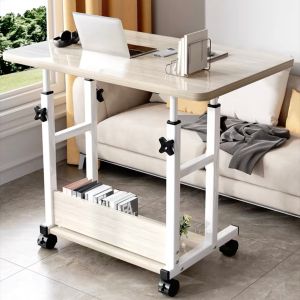 Mobile desk Stolu MDF-metal in natural white color 60x40x68cm