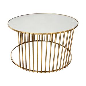 Marble top coffee tables Boroni Gold 2 pieces 80x80x45 / 62x60x40
