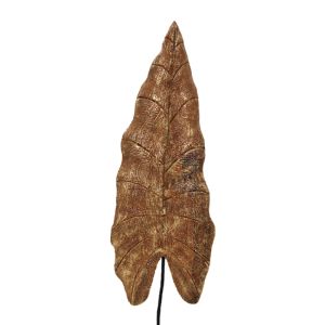 Настолна декорация Leaf Lopi Inart Gold от мангово дърво и метал 23x9x77,5cm