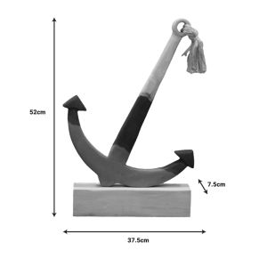 Настолна декорация Marine Anchor Elize Inart от мангово дърво 37,5x7,5x52cm