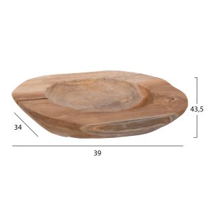 Настолна декорация Yoki Hm9628 от тиково дърво D39x6,5hcm