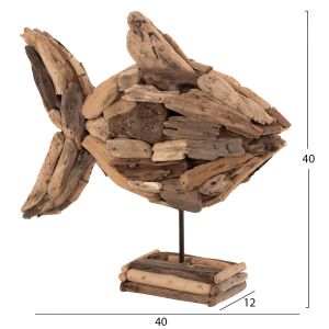Настолна декорация риба Naturally Hm4271 Driftwood 40x12x40hcm