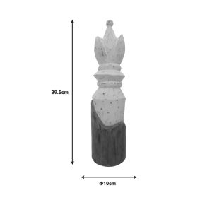 Настолна декорация шахматна пешка Kras Inart от бяло мангово дърво 10x10x39,5cm